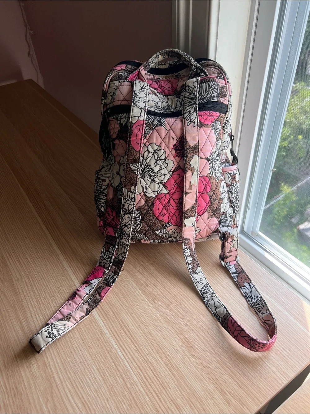 Vera Bradley Small Backpack Mocha Rouge Retired